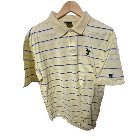 Nike Golf Mickey Mouse yellow striped polo size L‎ - Picture 2 of 10